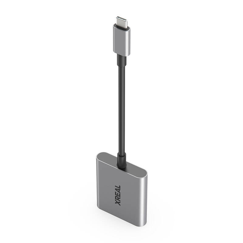 Adapter energjie XREAL HUB, 45W, USB C 1080p 120Hz, gri e errët