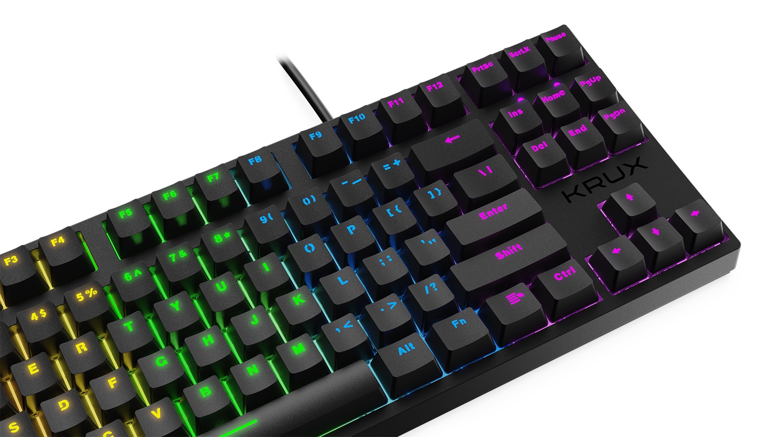 Tastierë gaming Krux Atax RGB TKL, Outemu Brown, e zezë