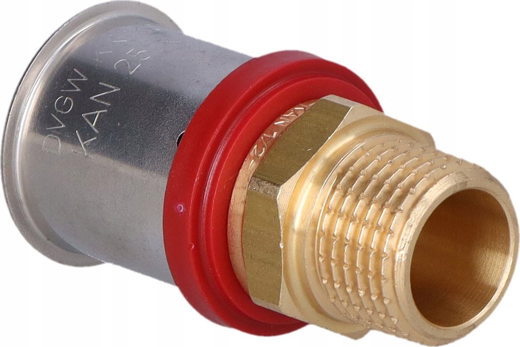 Zhvandës press KAN-therm, 25x1/2", me filet mashkullor, bronz