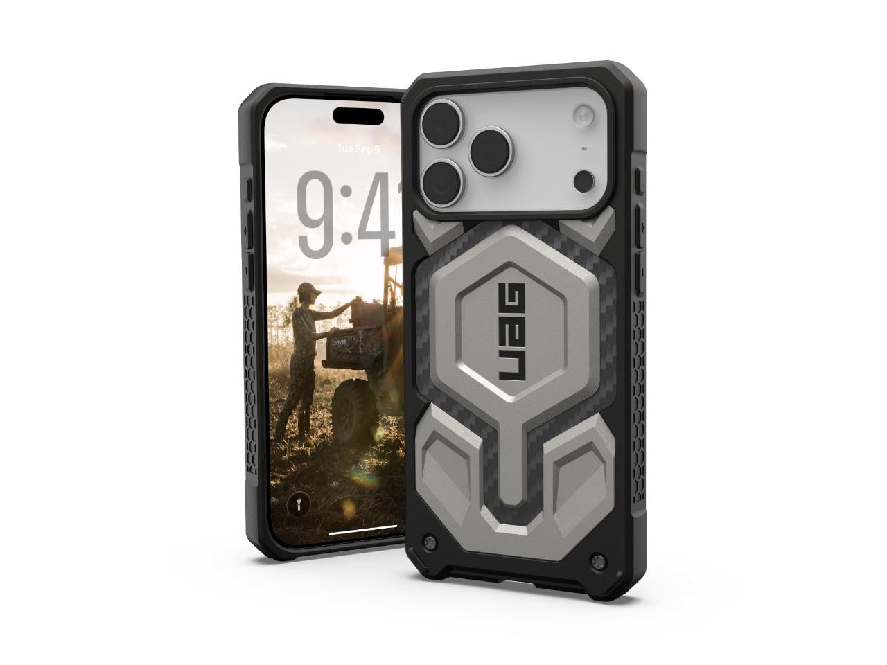 Maskë mbrojtëse UAG Monarch Pro për iPhone 17 Pro, mbështetje MagSafe, dizajn rezistent, e zezë