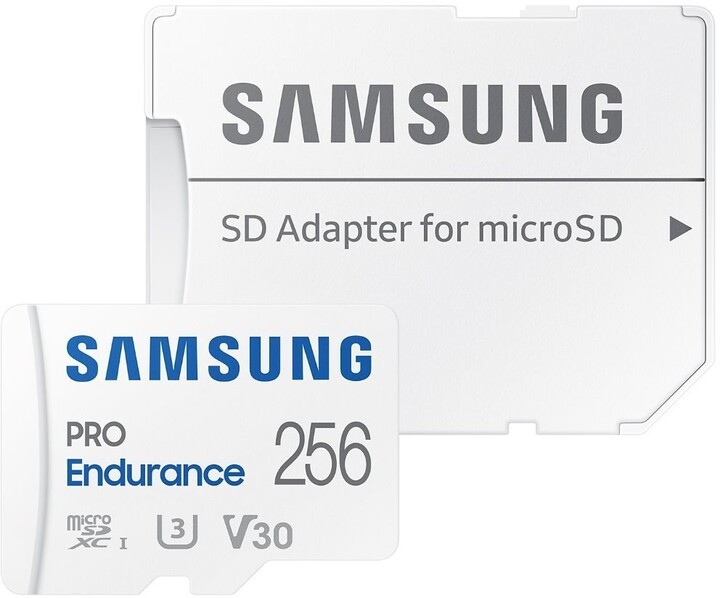 Мемориска картичка Samsung Micro SDXC 256GB PRO Endurance UHS-I U3 (класа 10) + SD адаптер
