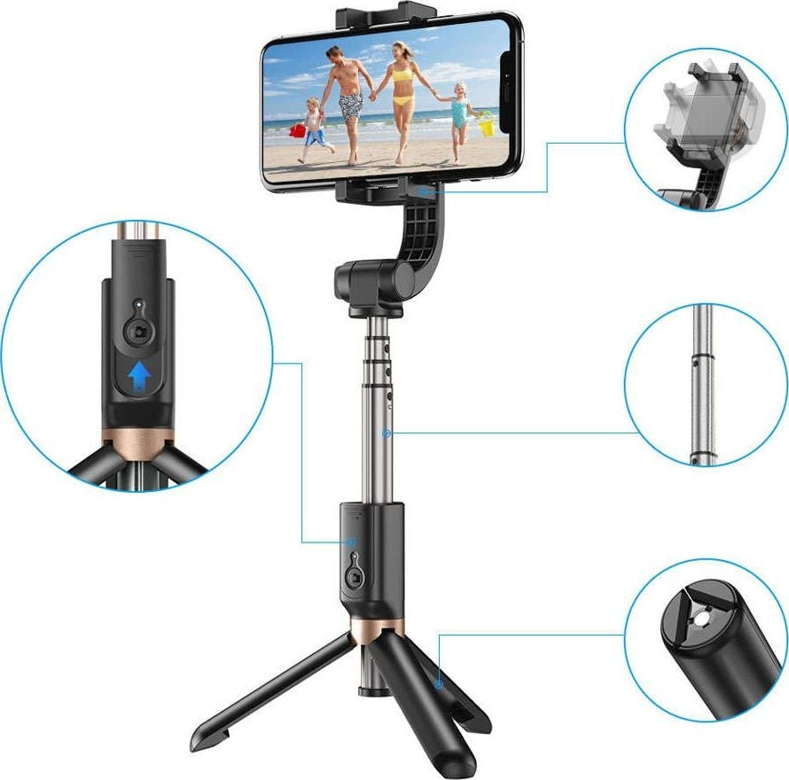 Selfie stick me tripod Apexel APL-D6, Bluetooth, universal për telefon
