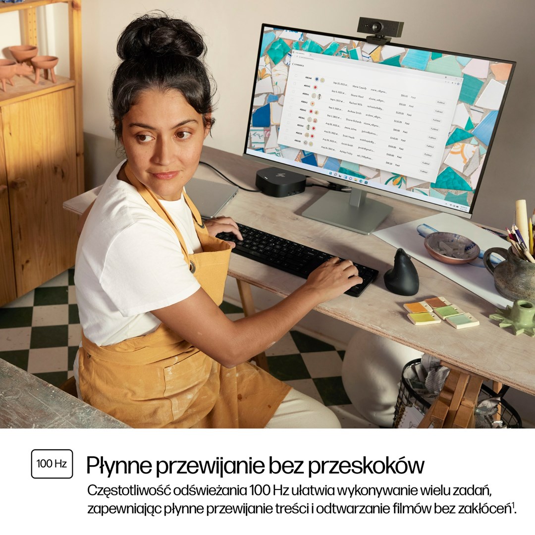 Monitor HP LED, 27", 1920 x 1080, 100 Hz, i argjendtë