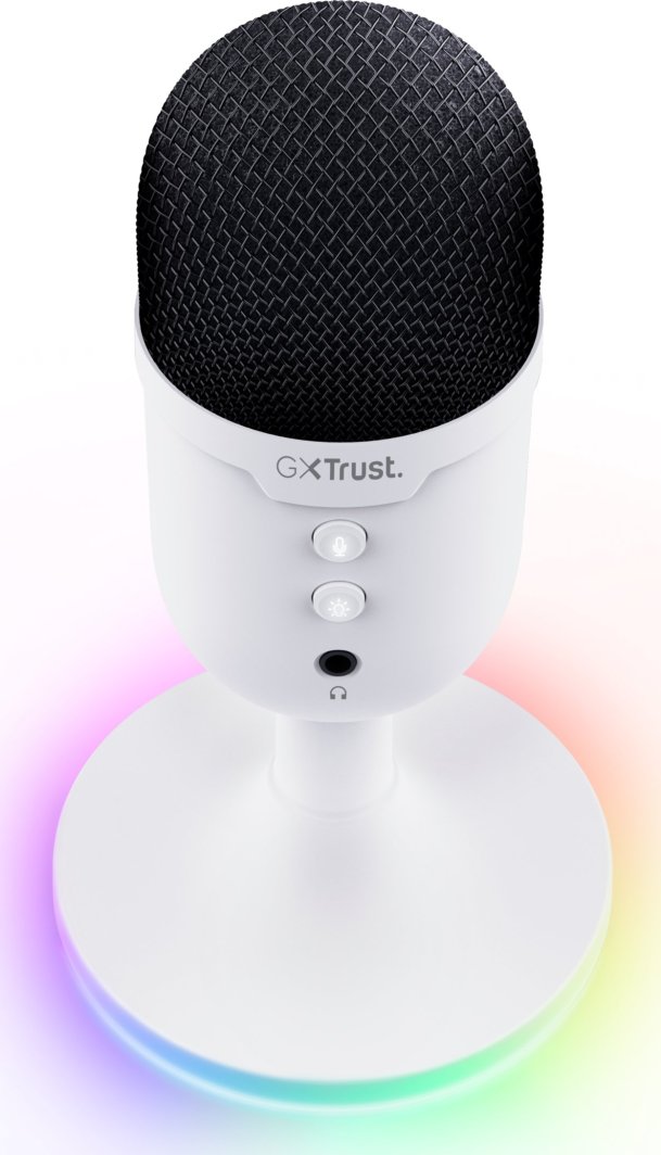 Микрофон за маса Trust GXT 234P Yunix, USB, RGB, бел