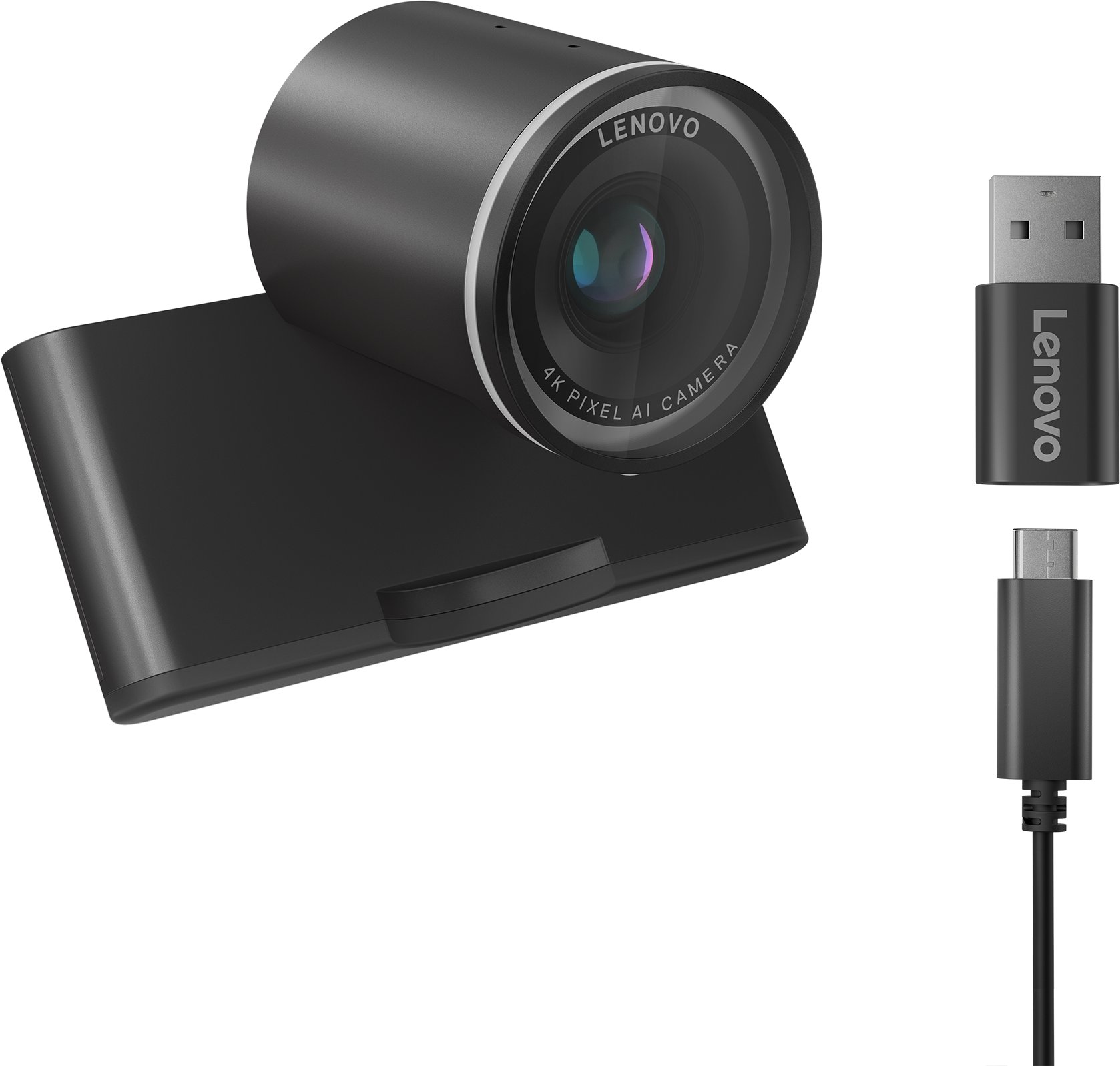 Kamerë web Lenovo 4XC1Q25246, 8MP, 4K, USB C, e zezë