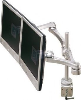 Mbajtëse monitori Roline LCD Double Arm, për 2 monitorë, montim në tavolinë, argjendtë