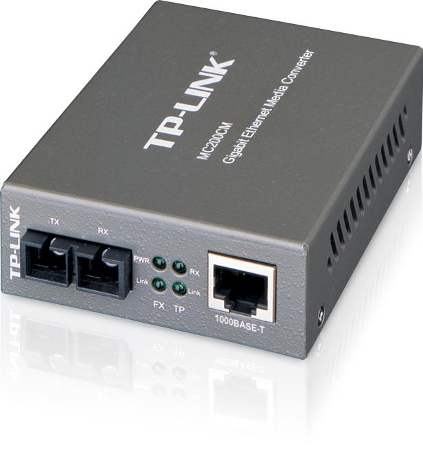 Konvertues fibër në Ethernet TP-Link MC200CM, Gigabit 10/100/1000Mbps, multi mode, i zi