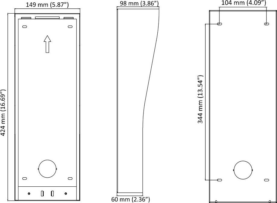 Kuti montimi sipërfaqësore Hikvision DS-KAB11-D, për DS-KD8002-VM, me mbulesë kundër shiut, gri