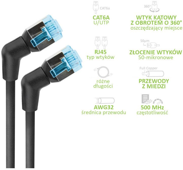 Мрежен кабел Techly ICOC U6A TPE36 020B, CAT6a U/UTP, 2m, син