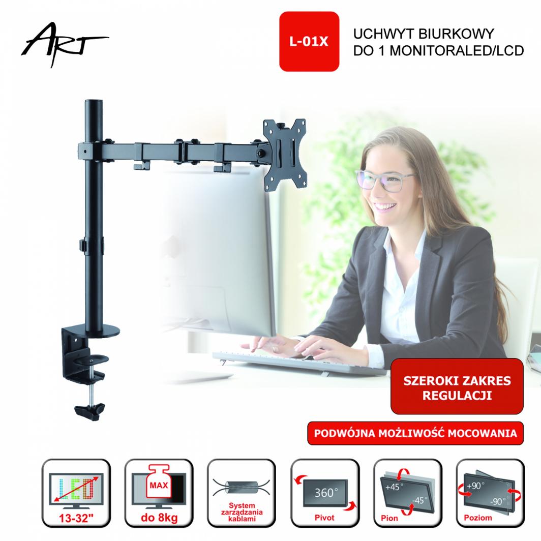 Mbajtese e monitorit Art Desk 13"- 32" L-01X (RAMM L-01X) , e zezë