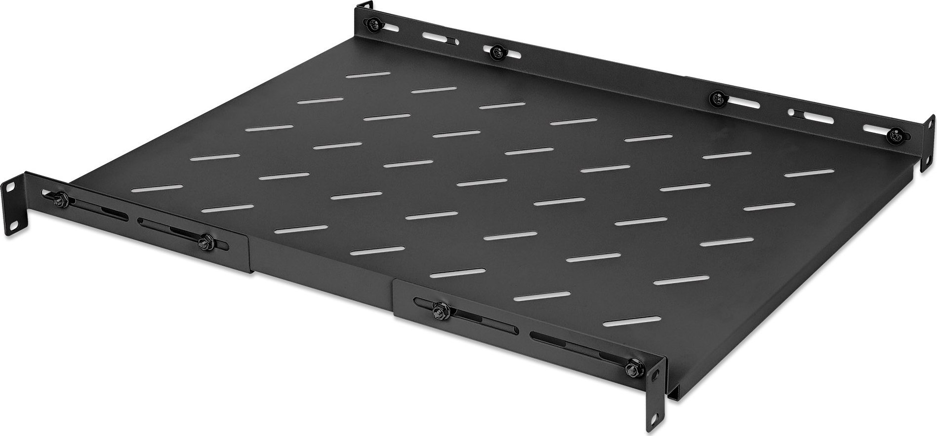 Rafte fikse për kabinet rrjeti Intellinet 19", 1U, thellësi 550 750mm, i zi