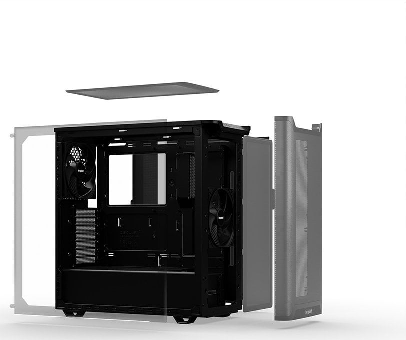 Kase PC Be Quiet Pure Base 501 Airflow, MIDI Tower, xham i temperuar, e zezë