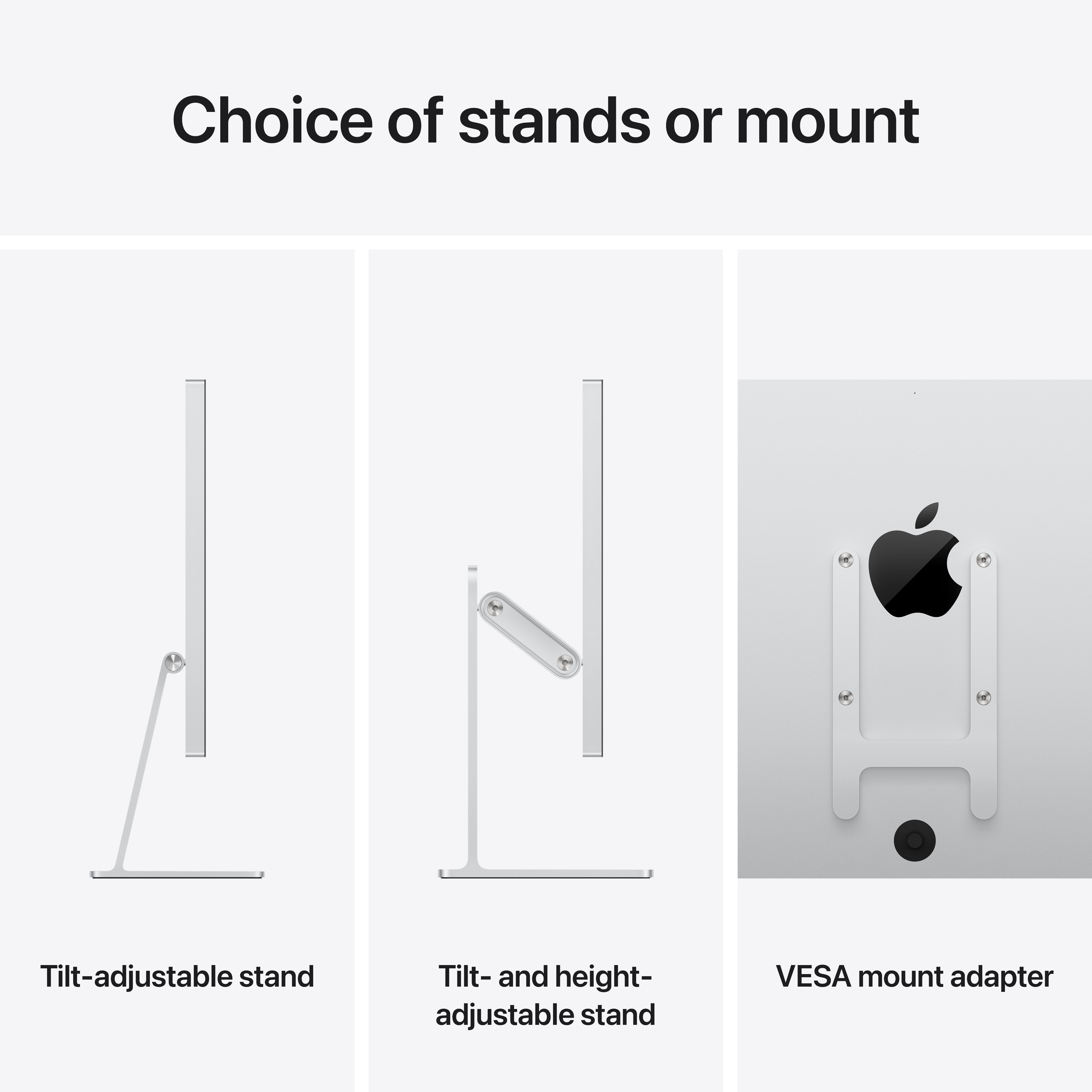 Apple Studio Display, Standard glass, Tilt- and height-adjustable stand
