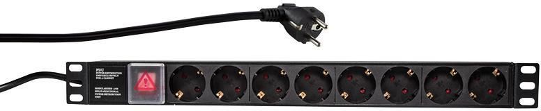 Kabllo energjie LogiLink PDU 19", 1U, 8x Schuko CEE 7/3, 2 m, i zi