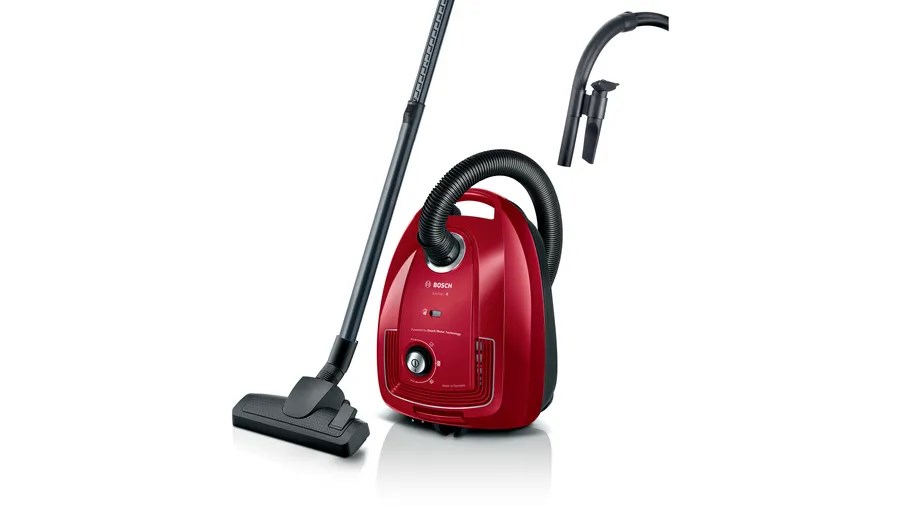 Fshesë me korent Bosch BGB38RD2, 600W, me kabllo, e kuqe e zezë