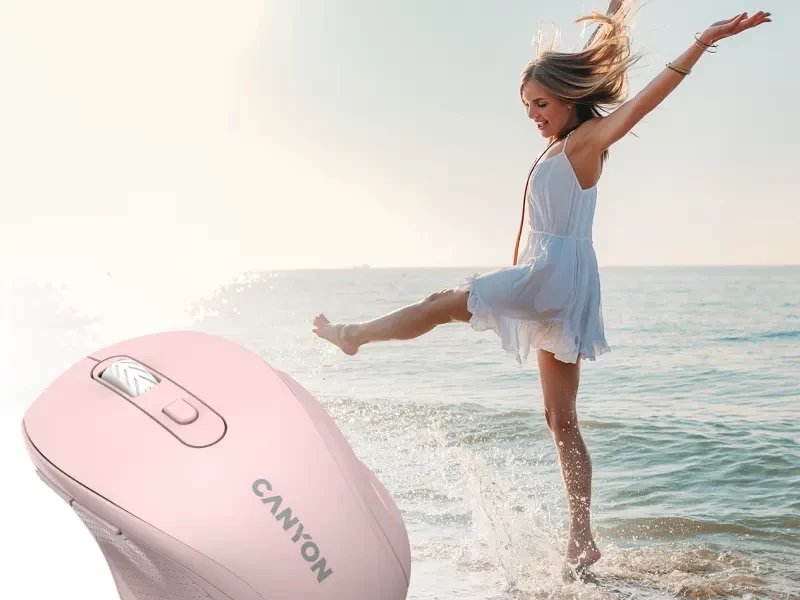 Maus wireless Canyon OnClick 20, 1600 DPI, 6 butona, rozë