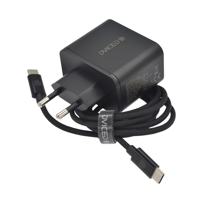 Dviced Wall Charger 65W GaN 1 USB-A, 2 USB-C EU W Cable, Black