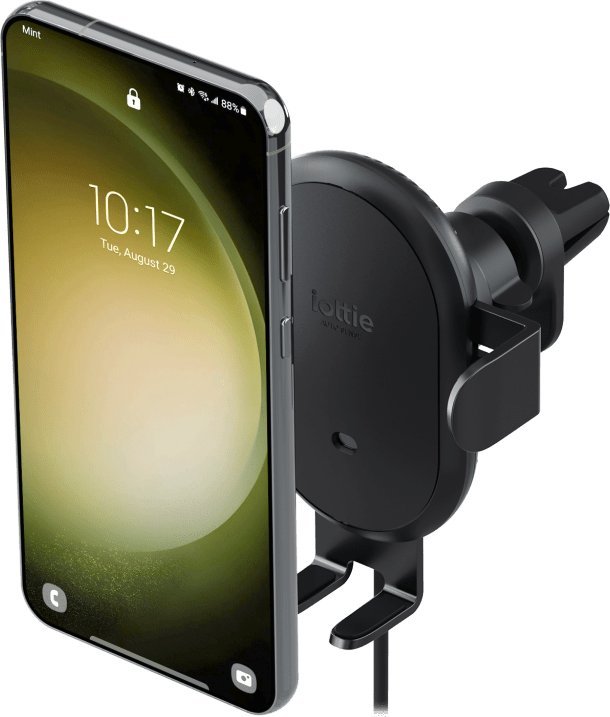 Mbajtëse veture IOttie Auto Sense 2, karikim wireless, montim në grila ajri, e zezë