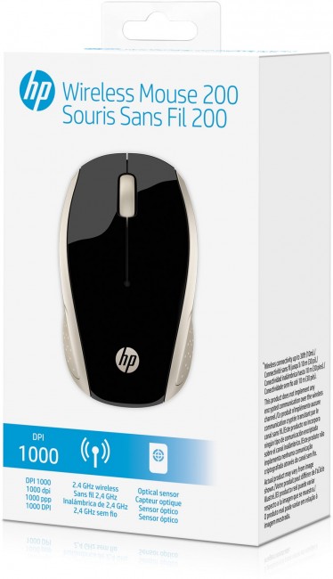 Maus HP 200, me kabllo USB të tipit A, 3 butona, i artë