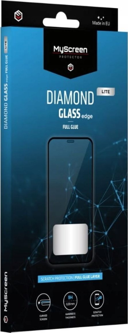 Xham mbrojtës MS Diamond Glass Edge Lite FG për Honor 90 Lite, 9H, ngjitje e plotë, i zi