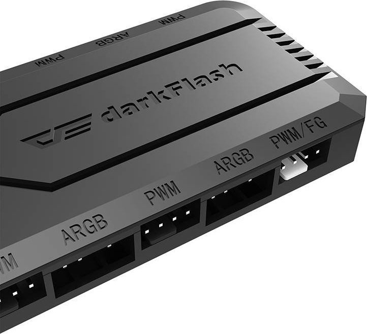 Kontrollues ventilatorësh Darkflash RC2, PWM RGB, ARGB 5V 3 pin, i zi