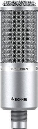 Mikrofon kondensator Donner DC20, për podcast dhe streaming, i zi