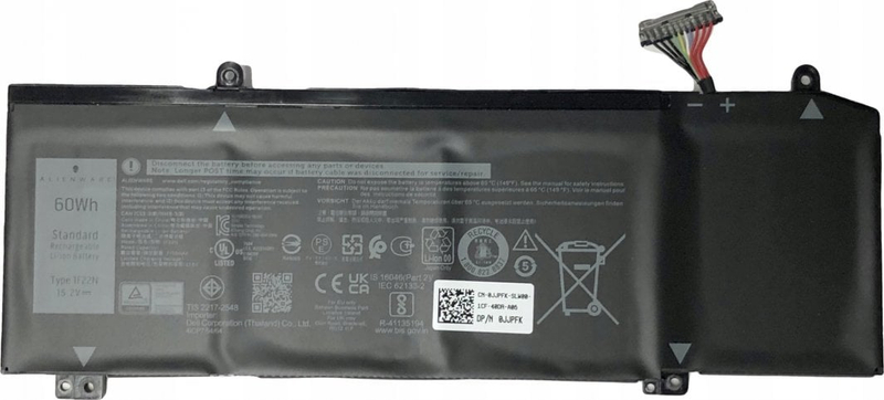 Bateri për laptop Dell 4C, 60WHr, Li-Ion, e zezë