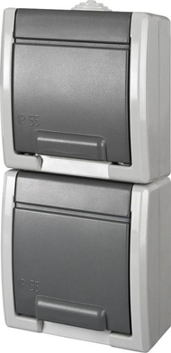 Prizë elektrike Elektro-Plast Aquant 1254-10, njëvendëshe, gri