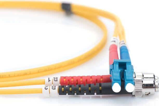 Kabllo fibër optike Digitus Patch Cord DK-2931-02, LC në ST, OS1 9/125, 2m, e verdhë