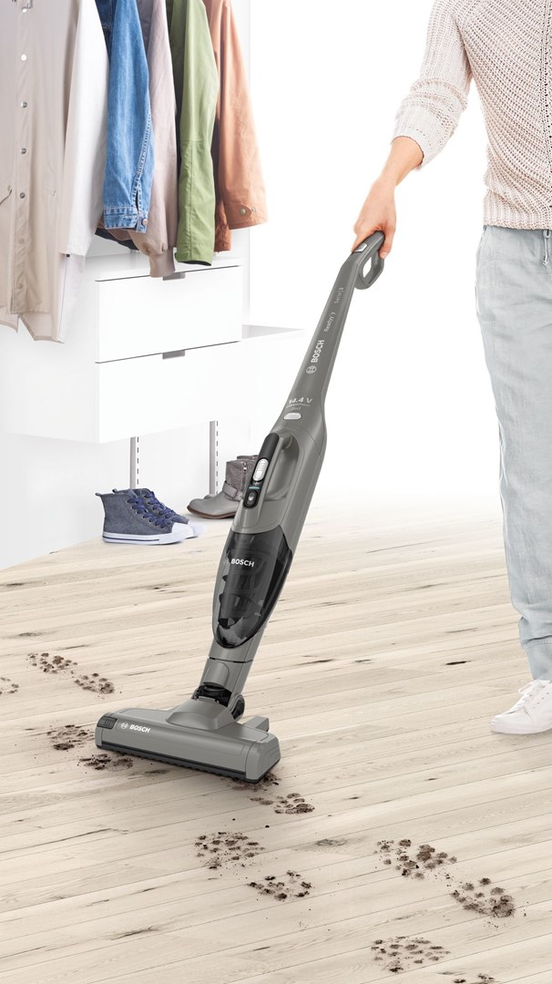 Fshesë vertikale pa kabllo Bosch Readyy'y BBHF214G, 35 min punë, rreth 2 kg, gri