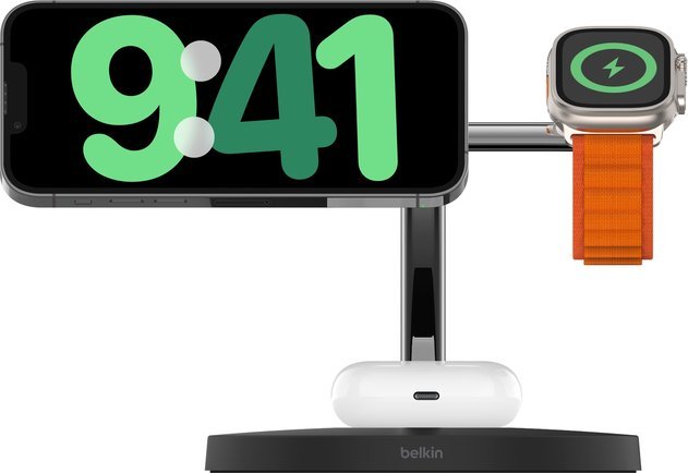Karikues wireless Belkin BoostCharge Pro, USB, për smartphone kufje dhe smartwatch, i zi