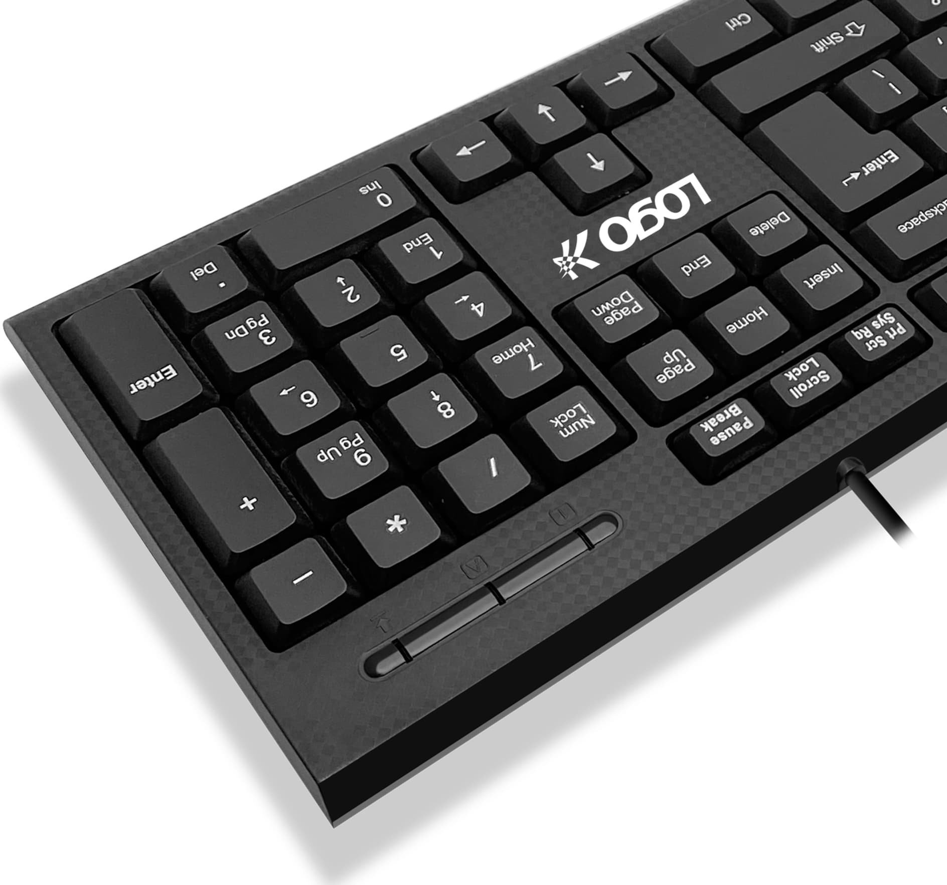 Tastierë Logo Cut II, me kabllo USB, layout CZ SK, e zezë
