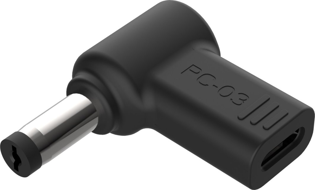 Adapter DC në USB C Conceptronic ABBY15PC03, 5.5x1.7mm, universal, i zi