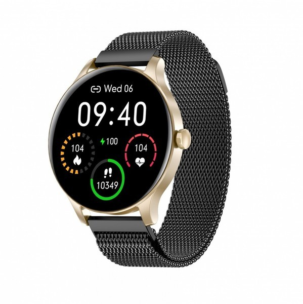 SmartWatch GARETT CLASSY GOLD-BLACK, STEEL (IP68 waterproof)
