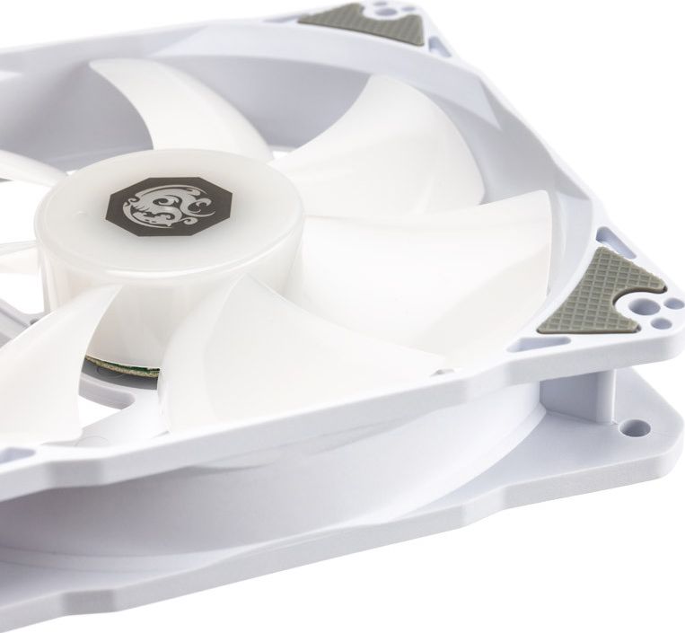 Ventilatorë PC Bitspower Notos 120, 3 copë, RGB, me hub, të bardhë