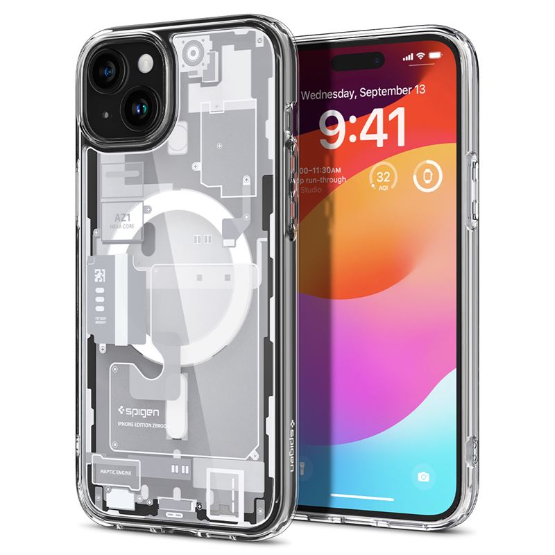 Mbrojtëse për celular iPhone 15 Plus Spigen Ultra Hybrid MagSafe, e bardhë