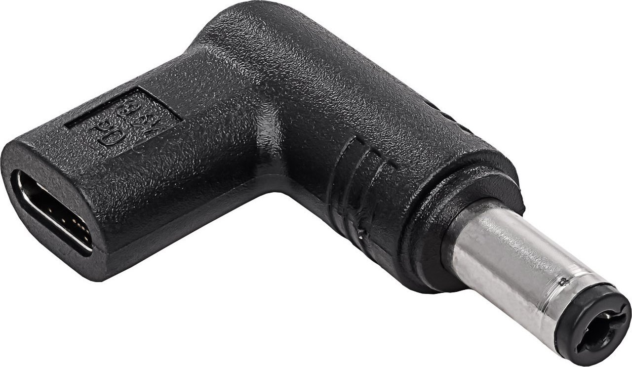 Adapter karikuesi Akyga AK-ND-C02, USB-C në 5.5 x 2.1 mm, i zi