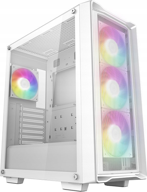 Kasa PC DeepCool CC560 Mesh V2, midi tower, xham i temperuar, e bardhë