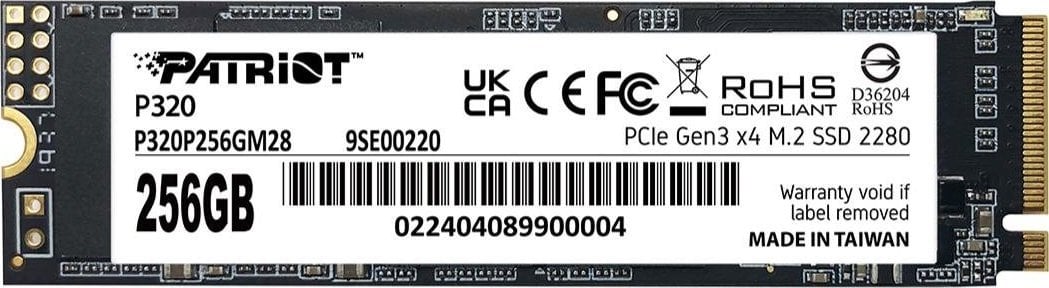 Disk SSD Patriot P320, 256GB, M.2 2280 PCI-E x4 Gen3 NVMe