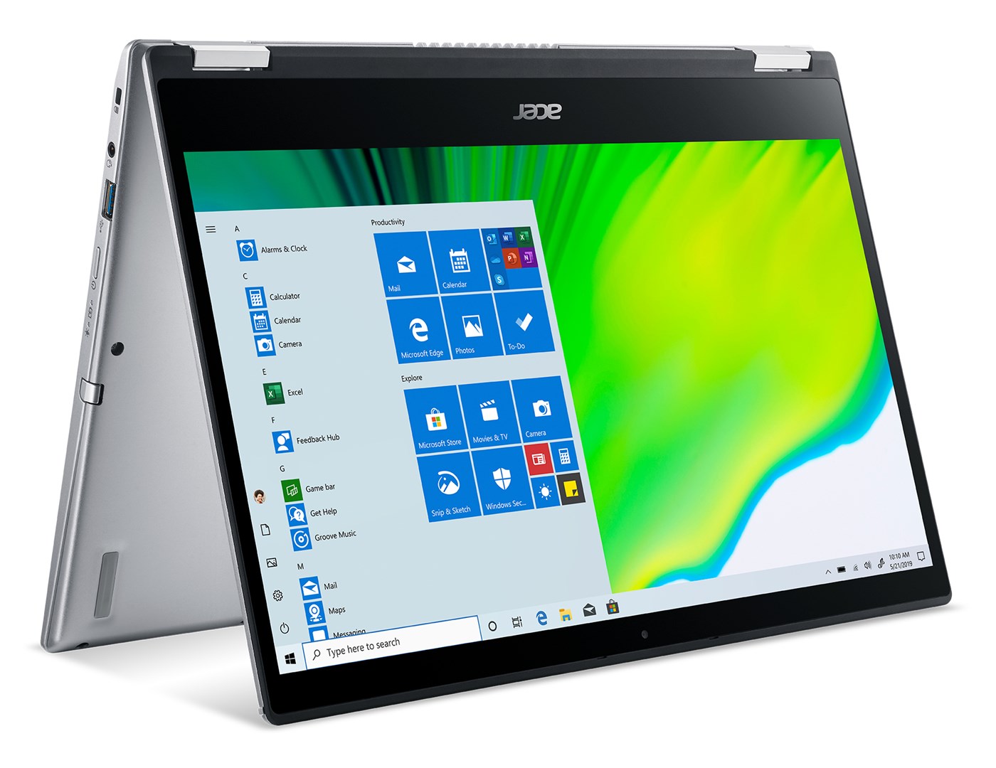 Laptop Acer Spin 3, 14", Intel i5-1035G4, 8 GB RAM, 1 TB SSD, i argjendtë