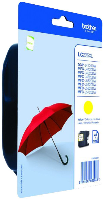 Ngjyrë për printer Brother LC-225XLY, e verdhë
