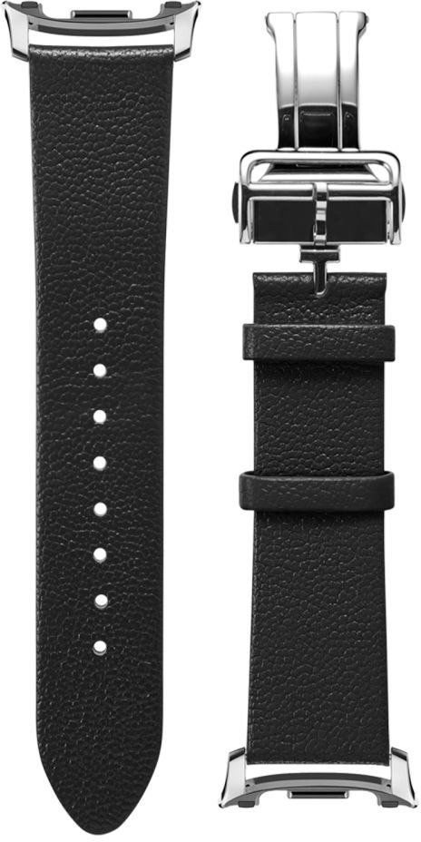 Rrip dore Spigen Enzo Band për Samsung Galaxy Watch 8, lëkurë natyrale, 46mm 44mm 40mm, i zi