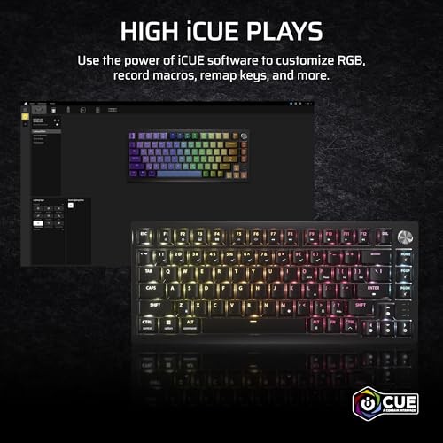 Tastierë gaming Corsair K65 Plus Wireless, mekanike 75%, RGB, e zezë