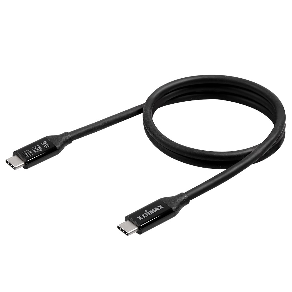 Kabllo USB4 EDIMAX, Thunderbolt 3 USB-C, 0.5m, 40 Gbps, i zi
