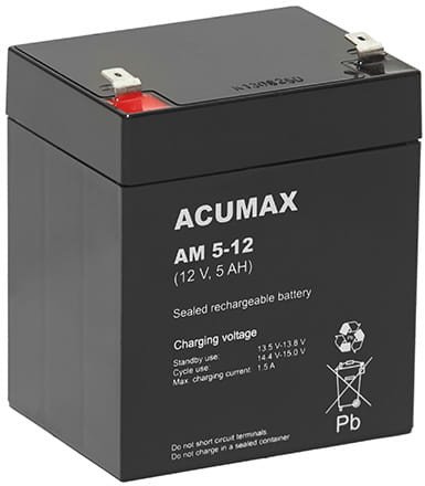Bateri UPS Emu ACUMAX AM5-12T2, 12V, 5Ah, e zezë