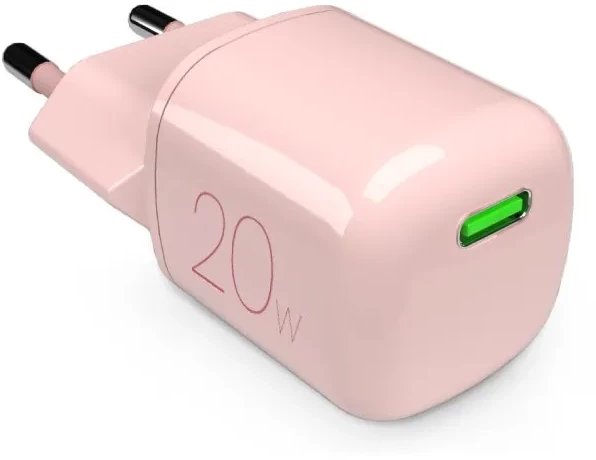 Karikues udhëtimi Puro 20W, USB C GaN, PD, rozë