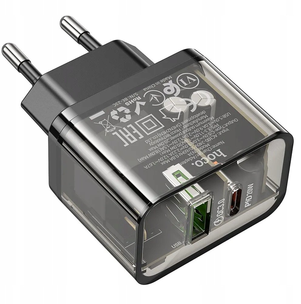 Karikues muri Hoco N34, 20W, PD QC3.0, transparent