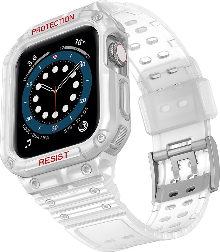 Rrip me kasë mbrojtëse Hurtel Protect për Apple Watch 7 6 5 4 3 2 SE, 45 44 42mm, i bardhë