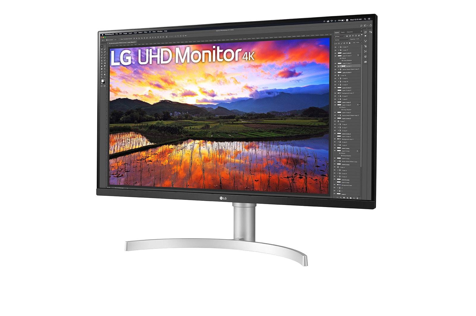 Monitor LG 32UN650P, 31.5", 4K UHD IPS, i bardhë