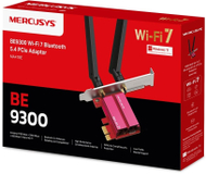 Adapter WiFi PCIe Mercusys MA47BE BE9300, WiFi 7, Bluetooth 5.4, i kuq
